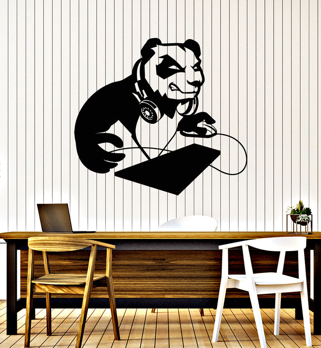 Vinyl Wall Decal Computer Angry Panda Asian Bear Gamer Room Stickers Mural (g7585)