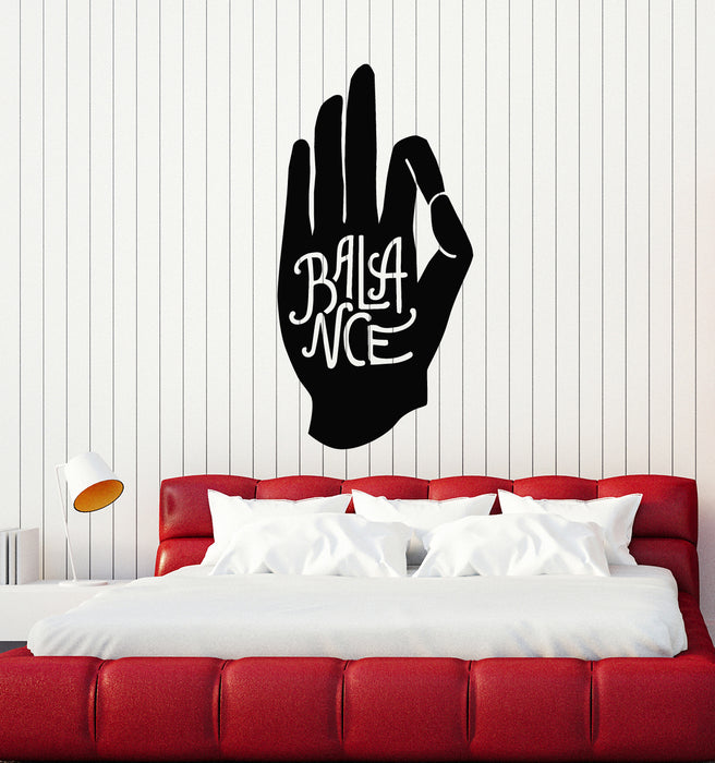 Vinyl Wall Decal Yoga Mediation Balance Symbol Decor Hand Stickers Mural (g3902)