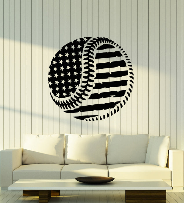 Vinyl Wall Decal Team Game Ball American Flag Symbol Playroom Stickers Mural (g7739)