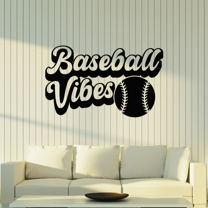 Vinyl Wall Decal Lettering Baseball Vibes Team Game Ball Sport Decor Stickers Mural (g8360)