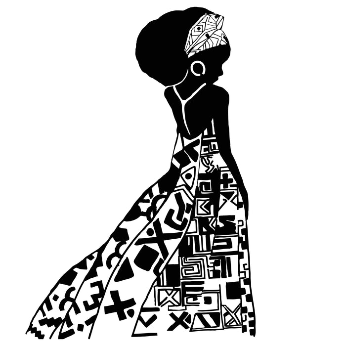 Vinyl Wall Decal African Girl Black Woman Native Ethnic Style Stickers Unique Gift (1422ig)
