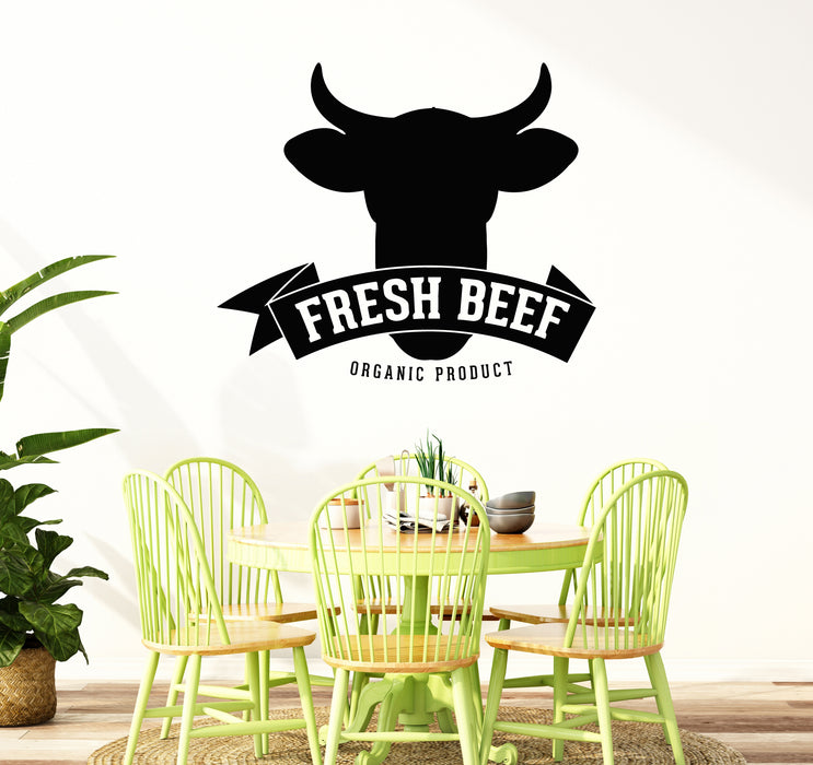 Vinyl Wall Decal Fresh Beef Organic Product Meat Steak Grill Stickers Mural (g7382)