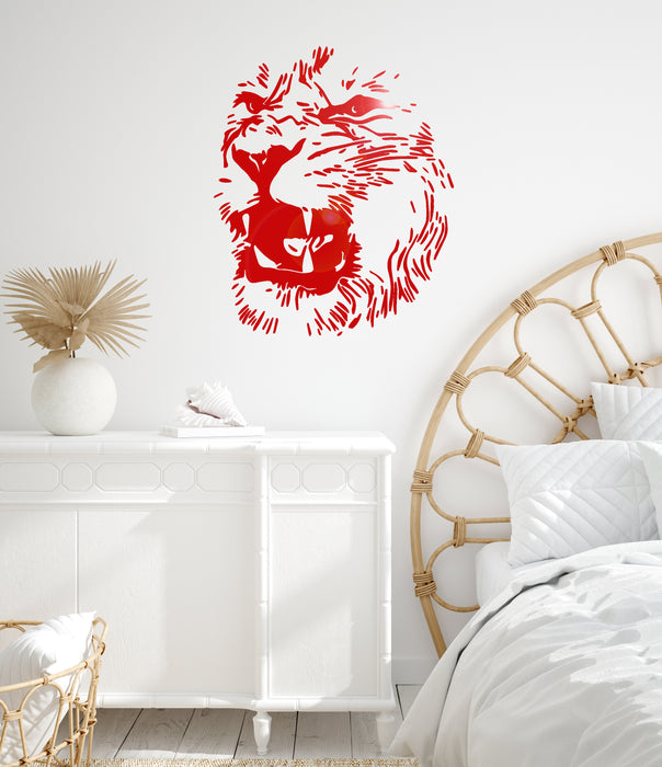 Vinyl Wall Decal Abstract Lion Head African Animal Wild Predator Stickers (3972ig)