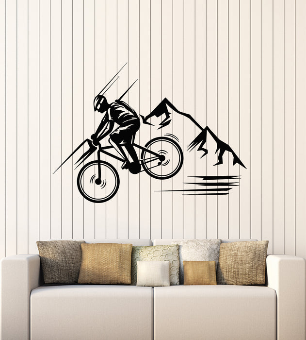 Vinyl Wall Decal Mountain Bike Extreme Sport Bike Racer Decor Stickers Mural (g6092)