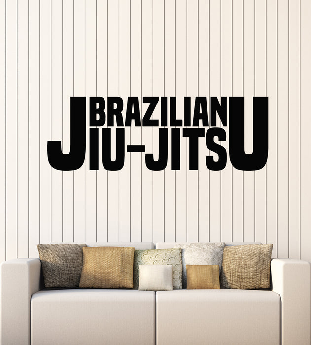 Vinyl Wall Decal Words Brazilian Jiu-Jitsu Martial Arts Fight Gym Stickers Mural (g5315)