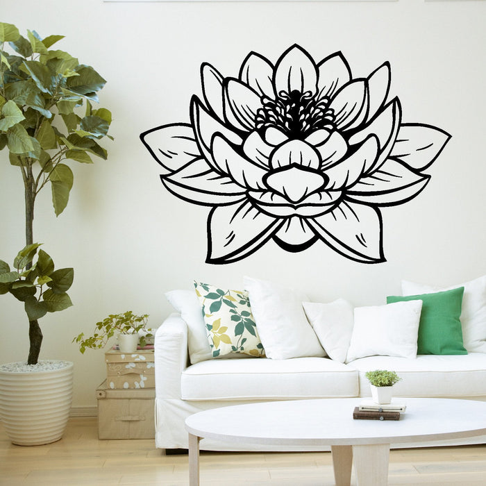 Lotus Flower Buddha Yoga Studio Meditation Decor Vinyl Decal Unique Gift z2906