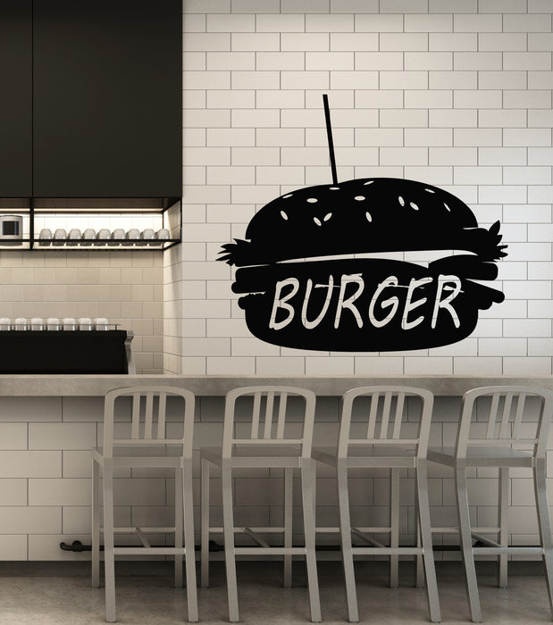 Vinyl Wall Decal Dinning Room Burger Fast Food Cafe Kitchen Stickers Mural (g5070)