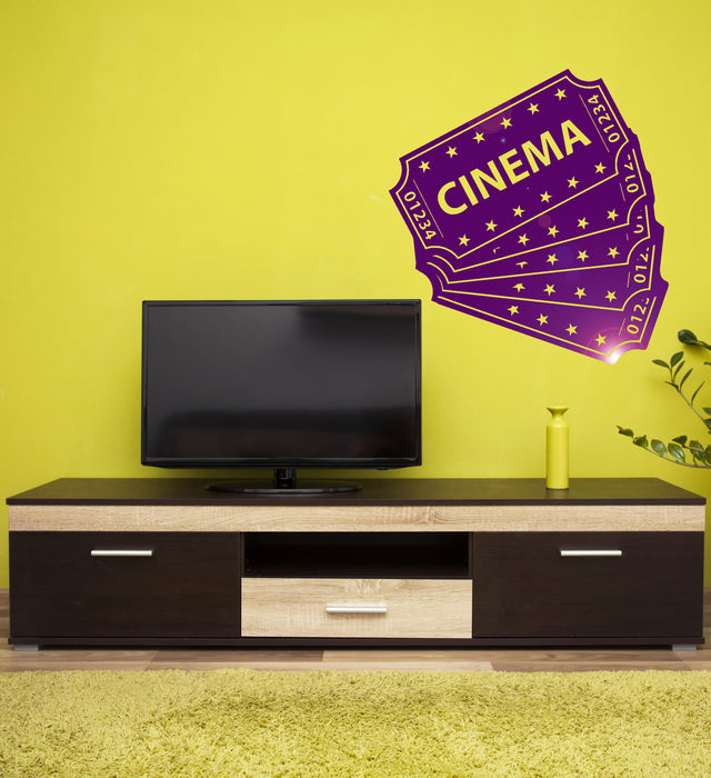 Vinyl Wall Decal Cinema Tickets Movie Film Theater Room Decor Stickers Mural (ig5360)
