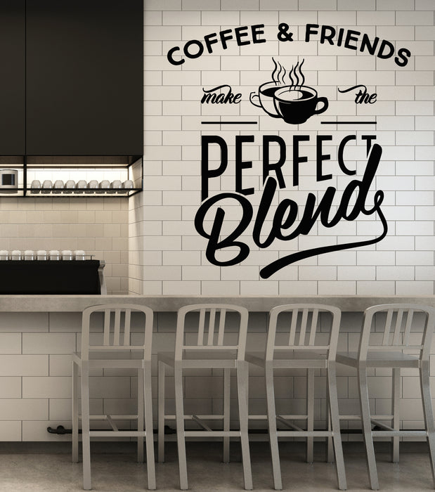 Vinyl Wall Decal Coffee And Friends Cup Of Coffee House Cafe Bar Kitchen Quote Stickers Mural (g2756)