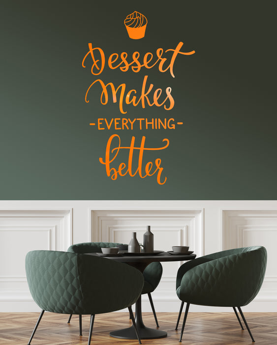 Vinyl Wall Decal Dessert Quote Bakery Shop Decor Window Lettering Stickers Mural (ig5468)