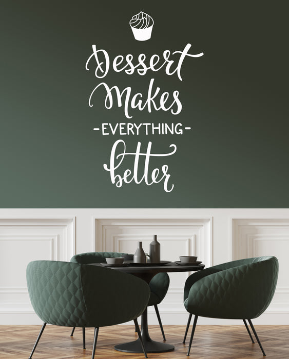 Vinyl Wall Decal Dessert Quote Bakery Shop Decor Window Lettering Stickers Mural (ig5468)
