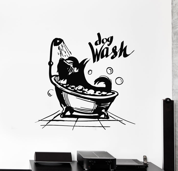 Pet Dog Wash Vinyl Wall Decal Grooming Salon Bathroom Shower Sticker Mural (g2161)