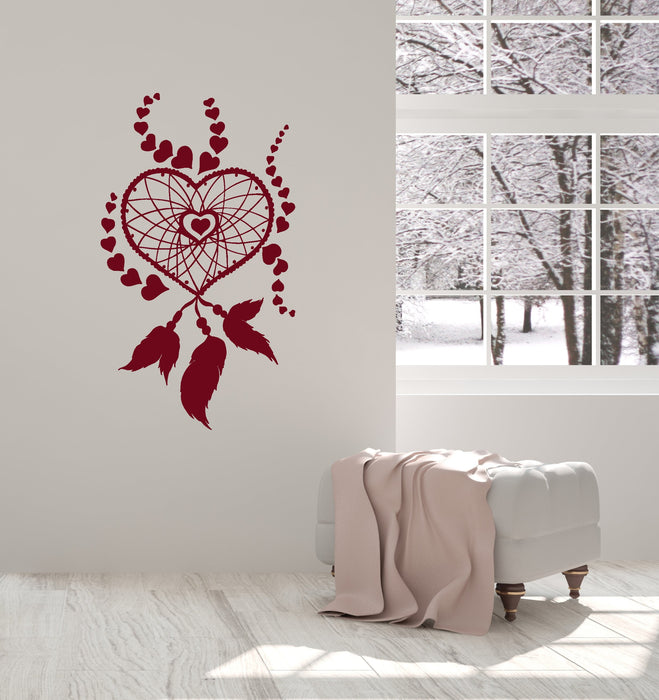 Vinyl Wall Decal Dreamcatcher Hearts Romantic Girl Room Decor Art Stickers Mural (ig5653)