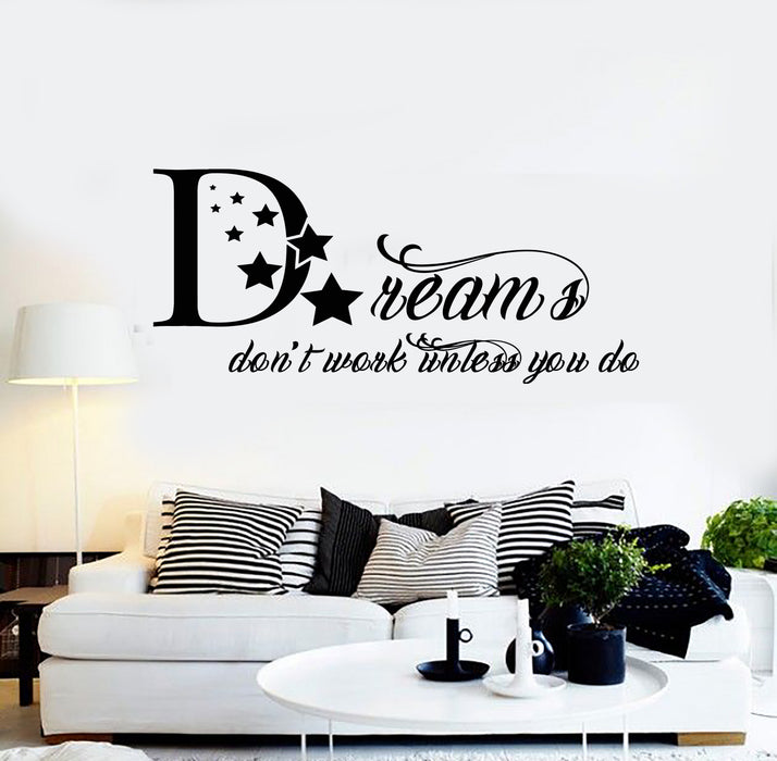 Vinyl Wall Decal Motivational Quote Words Dream Bedroom Art Stickers Mural (g3935)