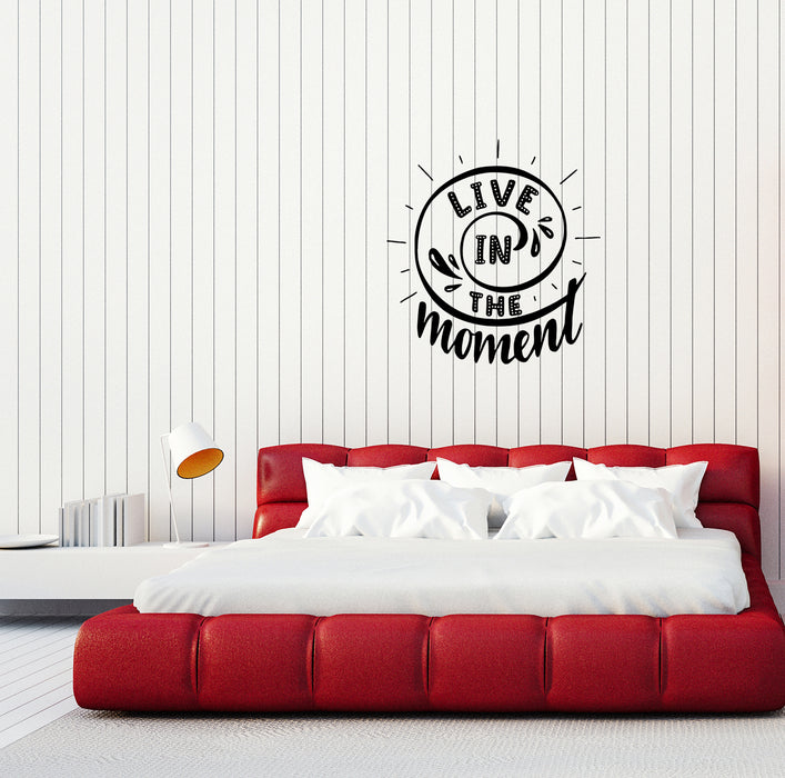 Wall Decal Live In The Moment Inspiration Phrase Quote Bedroom Decor Vinyl Sticker (ed1155)