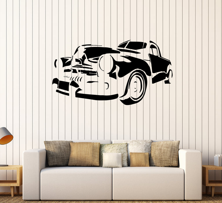 Wall Decal Retro Car Garage Auto Decor Vinyl Sticker (ed1497)
