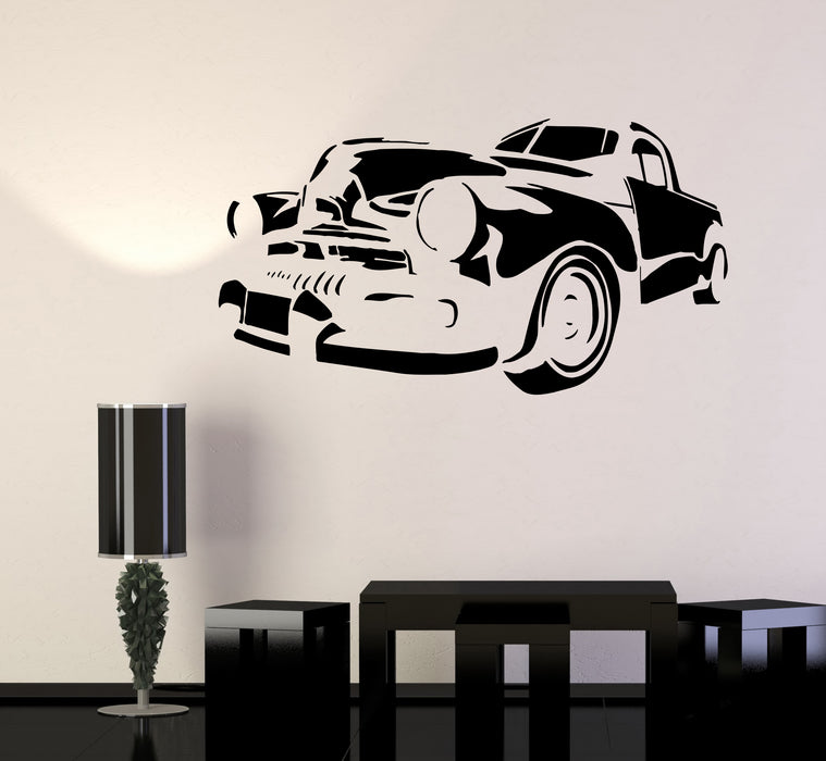 Wall Decal Retro Car Garage Auto Decor Vinyl Sticker (ed1497)