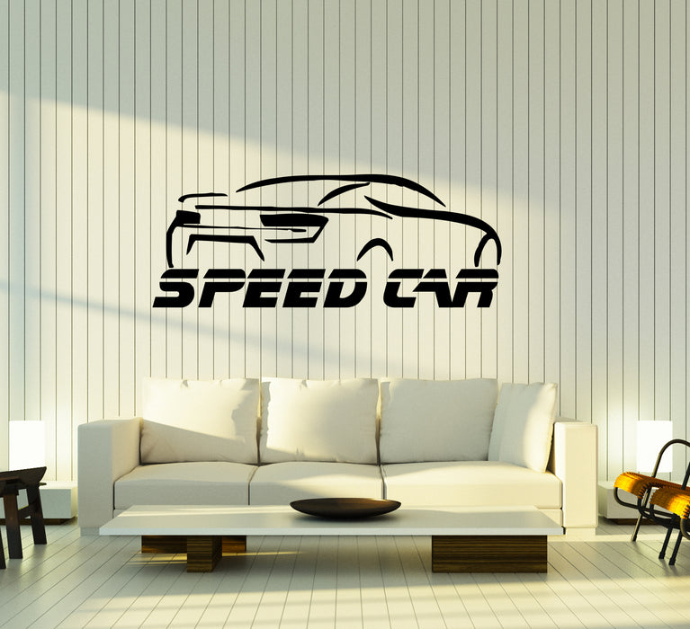 Wall Decal Speed Car Race Garage Auto Word Vinyl Sticker (ed1507)