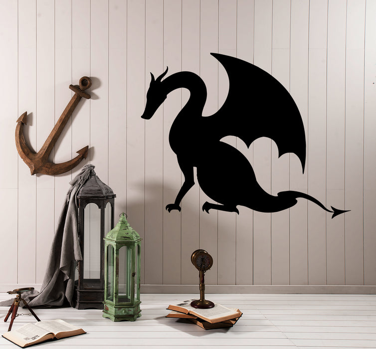 Wall Decal Dragon Tale Monster Fire-Breathing Fantasy Vinyl Sticker (ed1797)