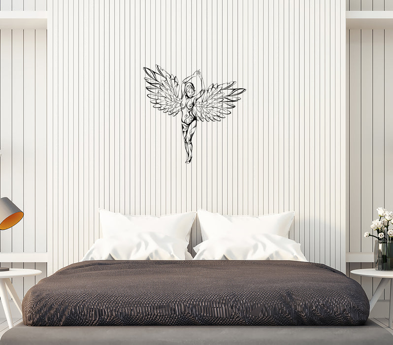 Wall Decal Sexy Beautiful Girl Ornament Wings Angel Woman Fantasy Vinyl Sticker Unique Gift (ed740)