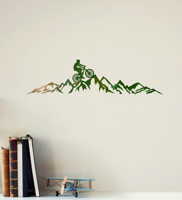 Vinyl Wall Decal Extreme Mountain Biking Bicycle Bike Sport Mountain Hill Sticker Mural (g1735)