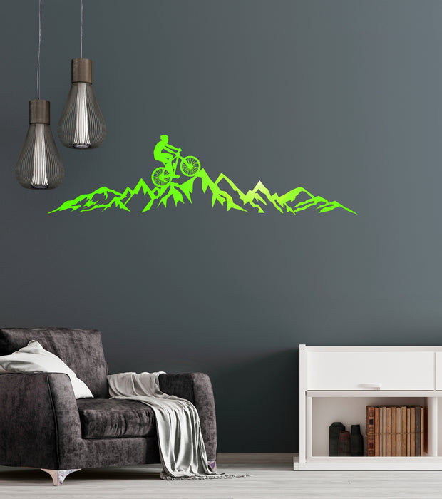 Vinyl Wall Decal Extreme Mountain Biking Bicycle Bike Sport Mountain Hill Sticker Mural (g1735)