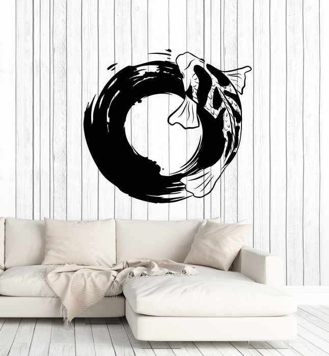Vinyl Wall Decal Zen Enzo Fish Asian Style Koi Carp  Japanese Decor Stickers Mural (g5639)