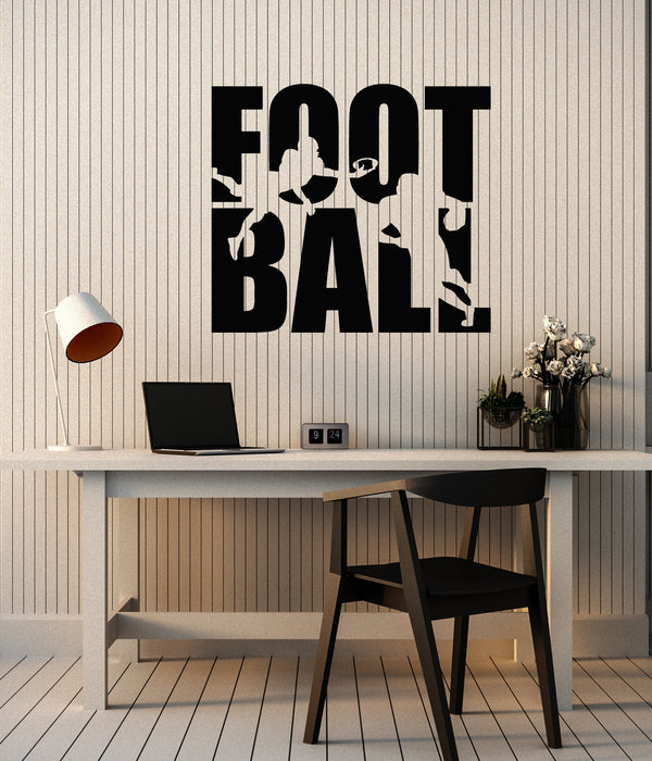 Vinyl Wall Decal Football Word Sports Boy Room Man Cave Sports Decor Stickers Mural (ig6121)