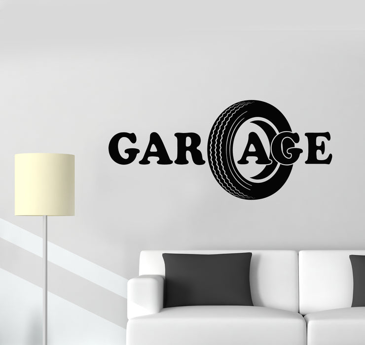 Vinyl Wall Decal Auto Repair Car Wheel Garage Mechanic Service Stickers Mural (g3961)