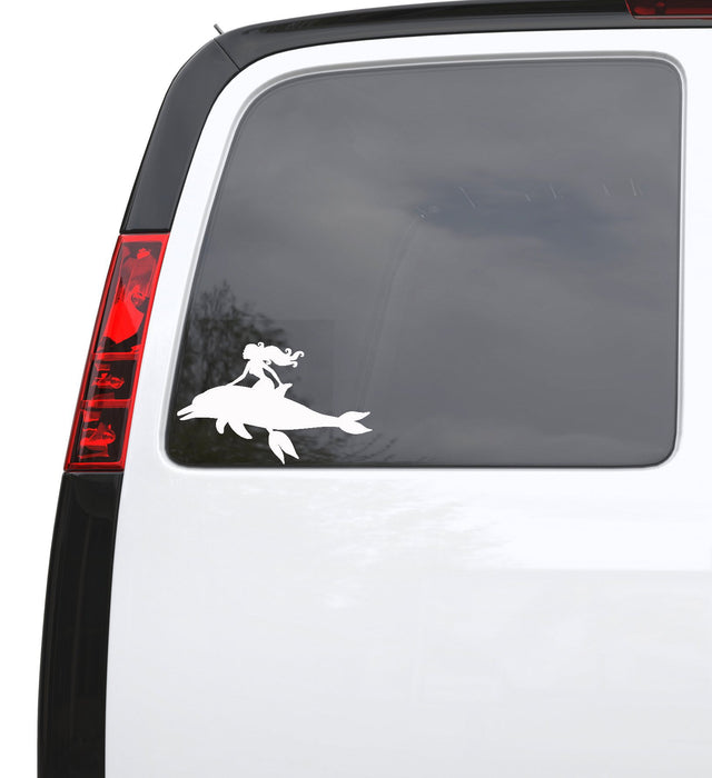 Auto Car Sticker Decal Mermaid Dolphin Sea Ocean Marine Theme Truck Laptop Window 8" by 5" Unique Gift 746igc