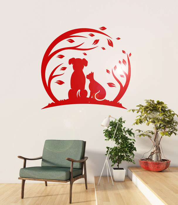 Vinyl Wall Decal Grooming Nature Home Animals Pets Dog and Cat Stickers (3412ig)