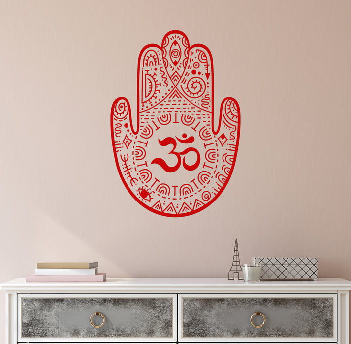 Vinyl Wall Decal Hamsa Om Sign Hinduism Bedroom Room Decor Stickers Mural (ig6418)