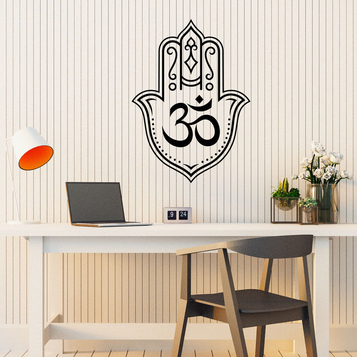 Hamsa Vinyl Wall Decal God's Hand Amulet Judaism Talisman Zen Stickers Mural (k106)