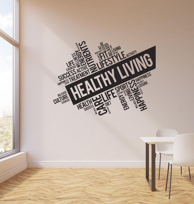 Vinyl Wall Decal Healthy Living Spa Salon Clinic Office Words Cloud Words Stickers Mural (ig5738)