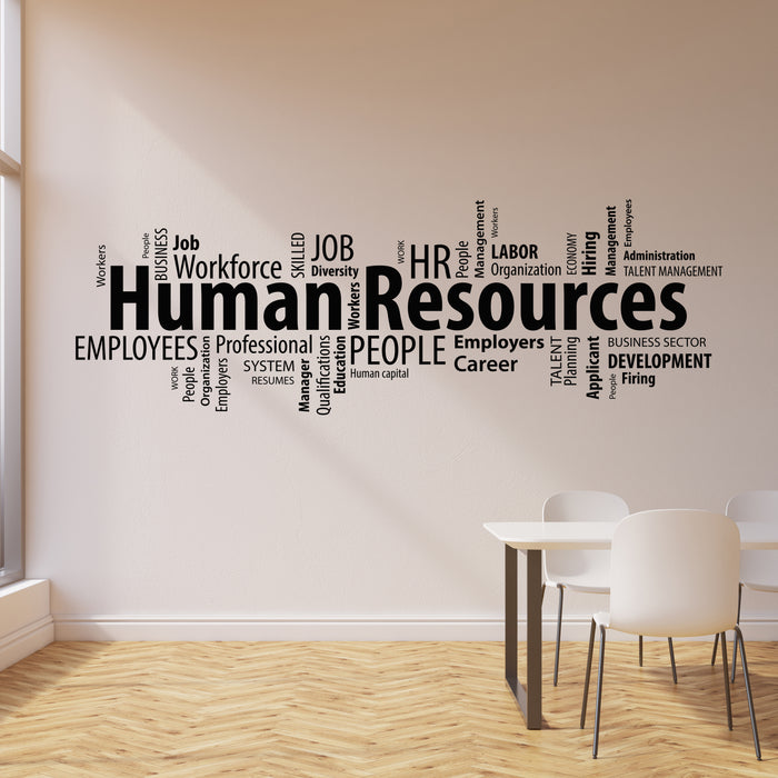 Vinyl Wall Decal Human Resources HR Words Cloud Management Office Stickers Mural (ig6223)