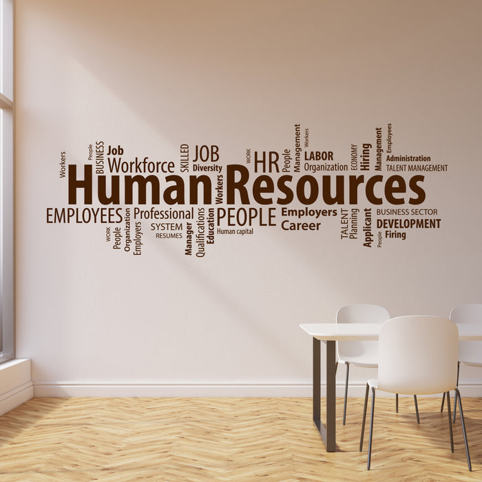 Vinyl Wall Decal Human Resources HR Words Cloud Management Office Stickers Mural (ig6223)