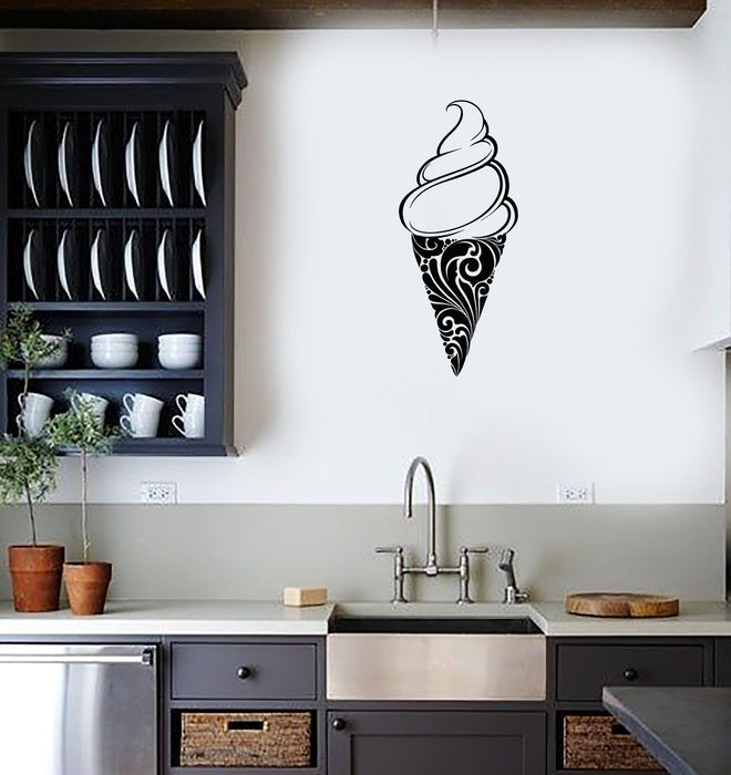 Wall Sticker Ice Cream Food Sweet Waffle Cone Kitchen Vinyl Decal Unique Gift (g015)
