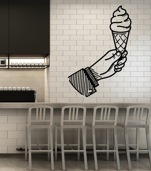 Vinyl Wall Decal Tasty Ice Cream Waffle Truck Art Dessert Kitchen Stickers Mural (g2804)