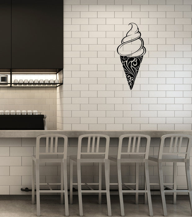 Wall Sticker Ice Cream Food Sweet Waffle Cone Kitchen Vinyl Decal Unique Gift (g015)