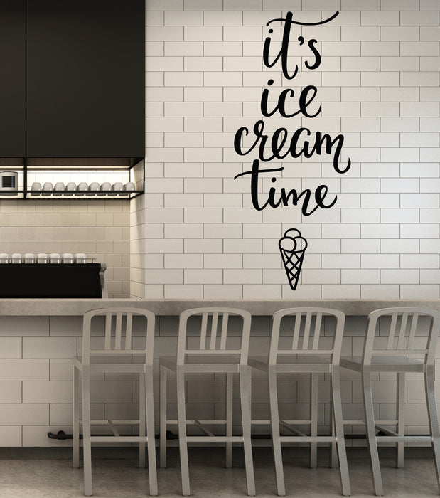 Vinyl Wall Decal Ice Cream Time Cafe Phrase Sweet Home Stickers Mural (g5890)