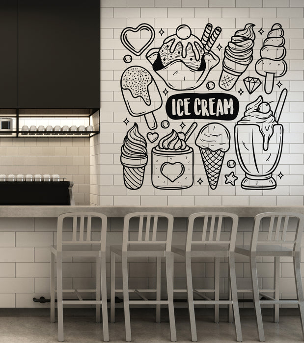 Vinyl Wall Decal Ice Cream Cake Sweet Kitchen Cafe Candy Shop Stickers Mural (g5940)