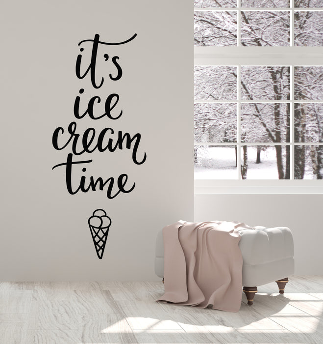 Vinyl Wall Decal Ice Cream Time Cafe Phrase Sweet Home Stickers Mural (g5890)