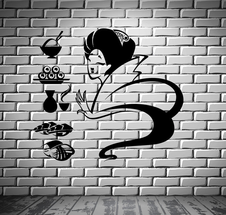 Sushi Wall Stickers Japan Geisha Food Restaurant Vinyl Decal Unique Gift (ig2406)