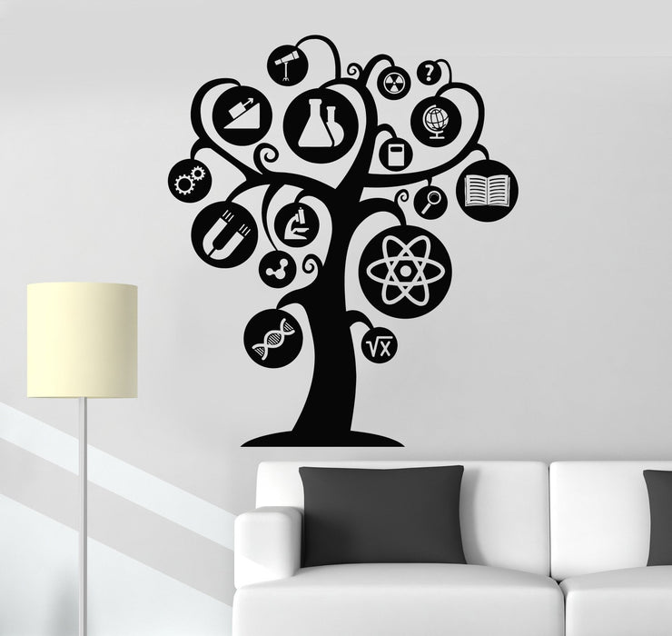 Vinyl Wall Decal Scientific Tree Science Lab School Scientist Stickers Mural Unique Gift (ig4969)