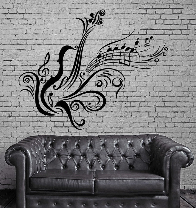 Music Vinyl Decal Guitar Notes Cool Decal for Room Wall Stickers  Unique Gift (ig965)