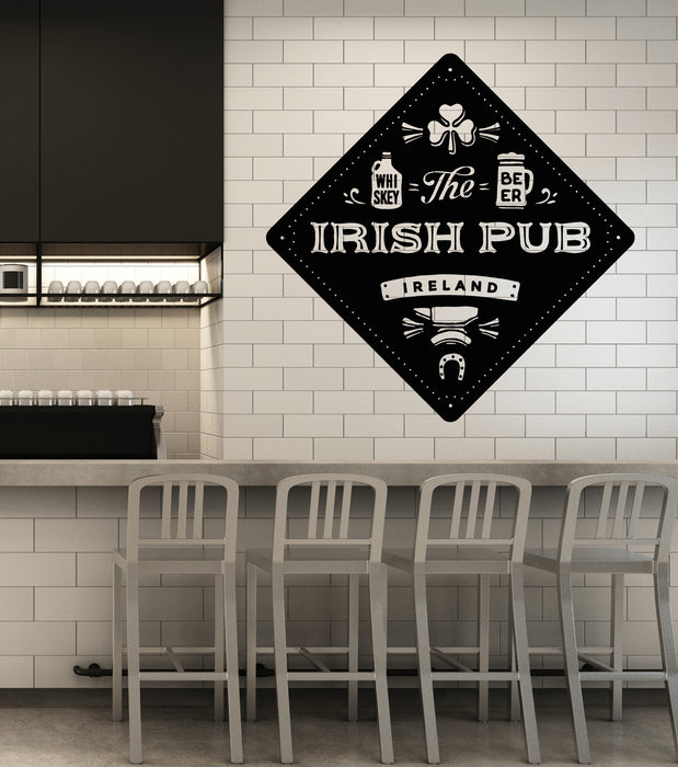 Vinyl Wall Decal Beer Whiskey Irish Pub Bar Alcohol Beerhouse Stickers Mural (g4564)