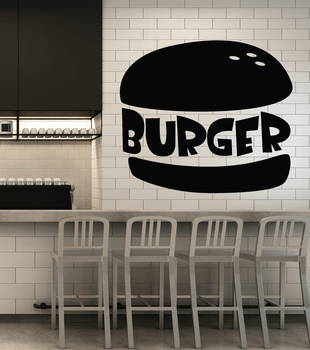 Vinyl Wall Decal Tasty Burger Fast Food Cafe Restaurant Decor Stickers Mural (g6960)
