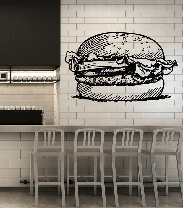Vinyl Wall Decal Kitchen Burger Fast Food CAfe Restaurant Stickers Mural (g5129)