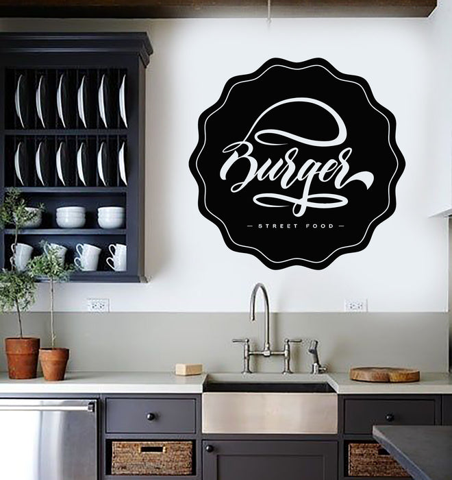 Vinyl Wall Decal Kitchen Art Burger Fast Street Food Cafe Stickers Mural (g5150)