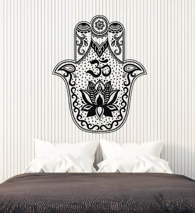 Vinyl Wall Decal Hamsa Buddha Lotus Hinduism Yoga Meditation Relaxation Stickers Mural (g1349)